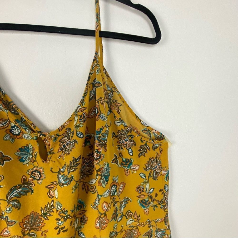 Forever 21 Womens Harvest Yellow Floral Wide Leg Jumpsuit Boho Cottagecore 3X - Picture 8 of 12